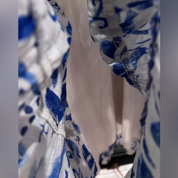 NWT MSK Blue and White Floral Maxi Dress Lined Sz M - Picture 9 of 10